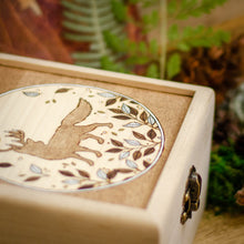 Load image into Gallery viewer, Whimsical Antlered Fox - Maple Wooden Box