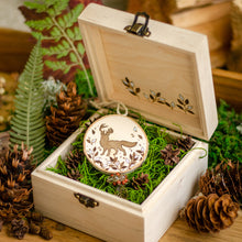 Load image into Gallery viewer, Whimsical Antlered Fox - Maple Wooden Box