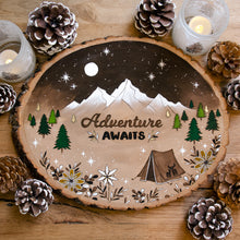 Load image into Gallery viewer, 'Adventure Awaits' - Original Wood Slice Art