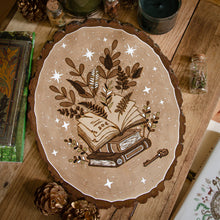 Load image into Gallery viewer, 'The Hierophant' (Botanical Grimoire) - Tarot-inspired Decor - Original Wood Slice Art