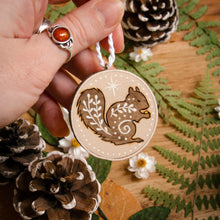 Load image into Gallery viewer, Winter Squirrel - Small Wooden Ornament