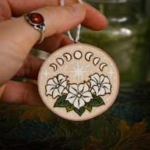 Load image into Gallery viewer, Magic Moonflowers - Small Wooden Ornament