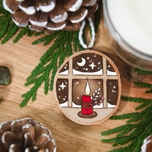Load image into Gallery viewer, Candlelit Window - Small Wooden Ornament