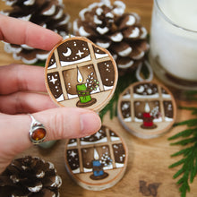 Load image into Gallery viewer, Candlelit Window - Small Wooden Ornament