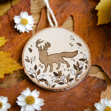 Load image into Gallery viewer, Whimsical Antlered Fox - Medium Wooden Ornament