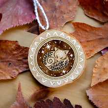 Load image into Gallery viewer, Sleepy Sun Fox - Medium Wooden Ornament