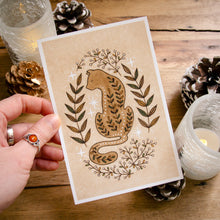 Load image into Gallery viewer, Whiskers & Wildflowers - Mountain Lion Folk Art Print