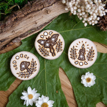 Load image into Gallery viewer, Candle, Moth & Mushroom Magic - Wooden Amulet Pack