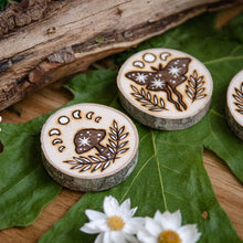 Load image into Gallery viewer, Candle, Moth & Mushroom Magic - Wooden Amulet Pack