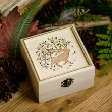 Load image into Gallery viewer, Wandering Elk With Autumn Leaves - Maple Wooden Box