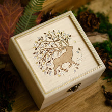 Load image into Gallery viewer, Wandering Elk With Autumn Leaves - Maple Wooden Box