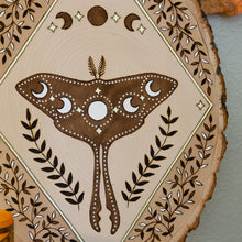 Load image into Gallery viewer, 'Night Dweller' - Magical Luna Moth - Original Wood Slice Art