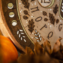 Load image into Gallery viewer, 'Beyond the Night' - Moth & Moons Ouija Board - Original Wood Slice Art