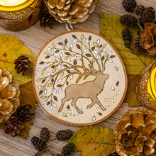Load image into Gallery viewer, Wandering Elk With Autumn Leaves - Large Wooden Hanging Ornament