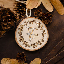 Load image into Gallery viewer, Berkano Rune Talisman - Medium Wooden Ornament