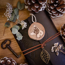 Load image into Gallery viewer, Wolf & Tree - Small Wooden Ornament