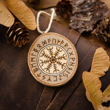 Load image into Gallery viewer, Yggdrasil / Aegishjalmur / Vegvísir - Small Wooden Ornament