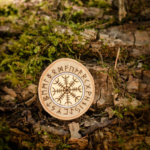 Load image into Gallery viewer, Yggdrasil / Aegishjalmur / Vegvísir - Small Wooden Ornament