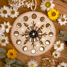 Load image into Gallery viewer, Summer Sunflower Moon - Large Wooden Hanging Ornament