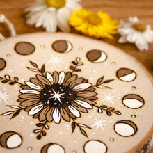 Load image into Gallery viewer, Summer Sunflower Moon - Large Wooden Hanging Ornament