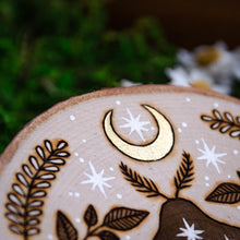 Load image into Gallery viewer, Magical Moth & Moon - Large Wooden Hanging Ornament