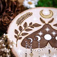 Load image into Gallery viewer, Magical Moth & Moon - Large Wooden Hanging Ornament