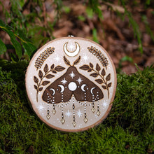 Load image into Gallery viewer, Magical Moth & Moon - Large Wooden Hanging Ornament