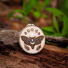 Load image into Gallery viewer, Hawkmoth & Moon - Small Wooden Ornament