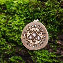 Load image into Gallery viewer, Moth & Clover Lucky Charm - Small Wooden Ornament