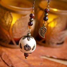 Load image into Gallery viewer, Pumpkin & Autumn Leaves - Wooden Pendulum