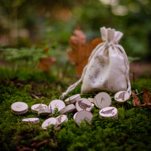 Load image into Gallery viewer, Odin's Ravens - Illustrated Wooden Rune Set