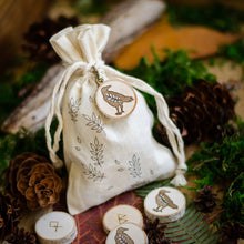 Load image into Gallery viewer, Odin's Ravens - Illustrated Wooden Rune Set