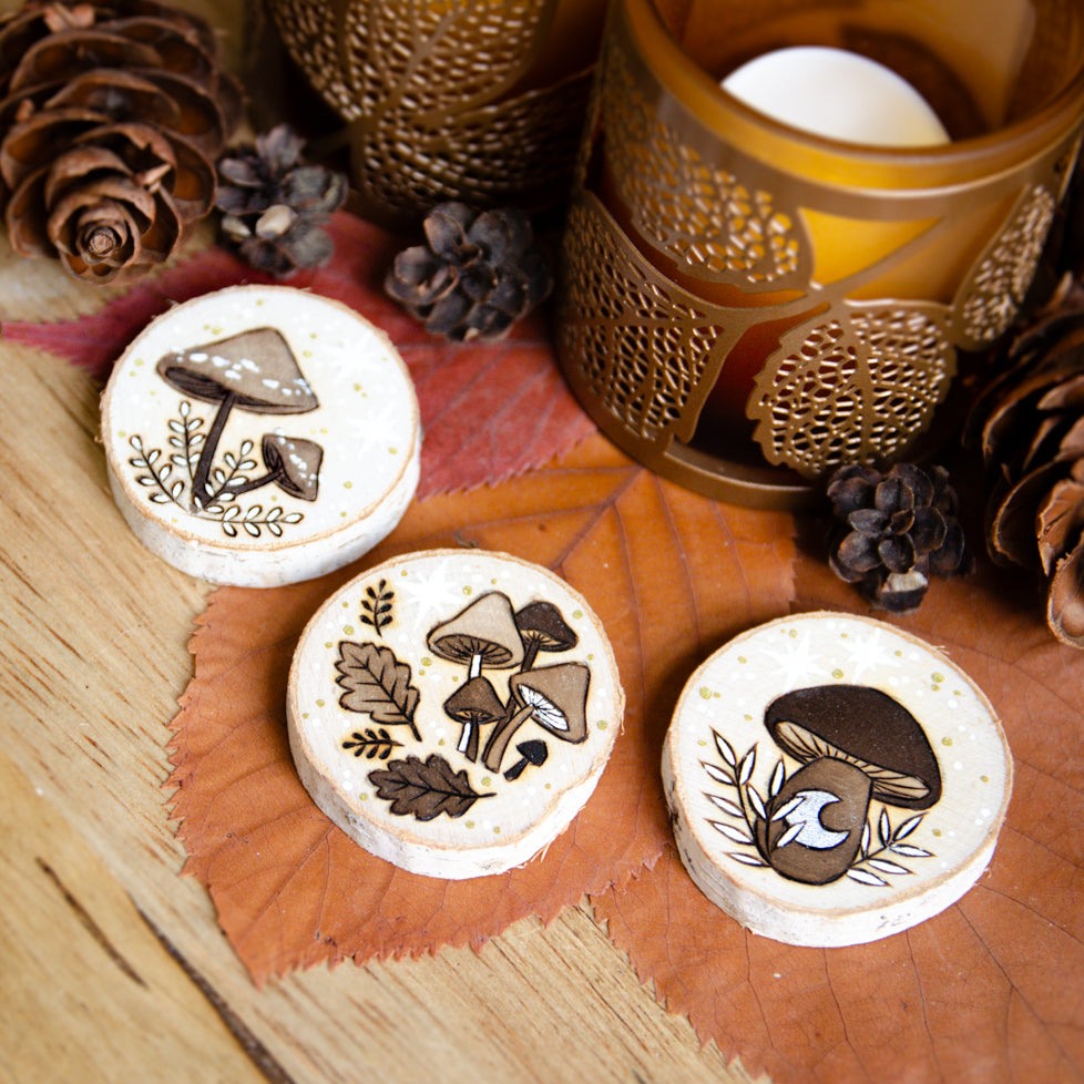 Wild Mushroom Collection - Wooden Amulet Pack