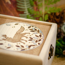 Load image into Gallery viewer, Whimsical Antlered Fox - Maple Wooden Box
