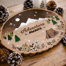 Load image into Gallery viewer, &#39;Adventure Awaits&#39; - Original Wood Slice Art
