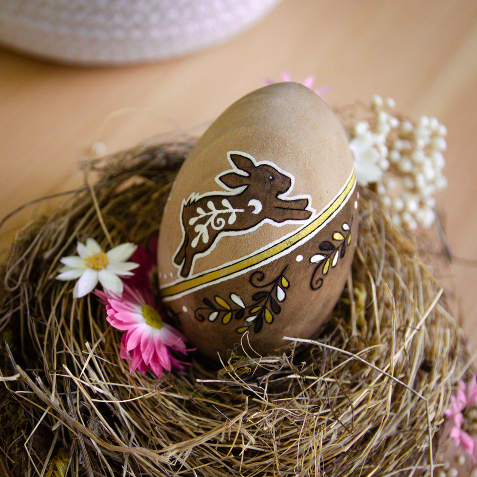 'Dance of the Equinox' - Spring Decor - Large Wooden Egg