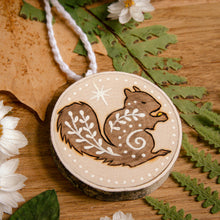 Load image into Gallery viewer, Winter Squirrel - Small Wooden Ornament
