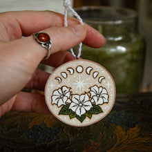 Load image into Gallery viewer, Magic Moonflowers - Small Wooden Ornament
