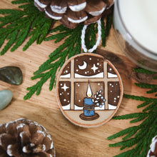 Load image into Gallery viewer, Candlelit Window - Small Wooden Ornament
