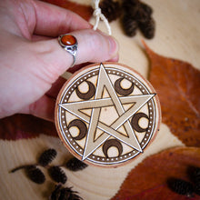 Load image into Gallery viewer, Pentacle Talisman - Medium Wooden Ornament
