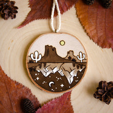 Load image into Gallery viewer, Desert//Mountain - Medium Wooden Ornament
