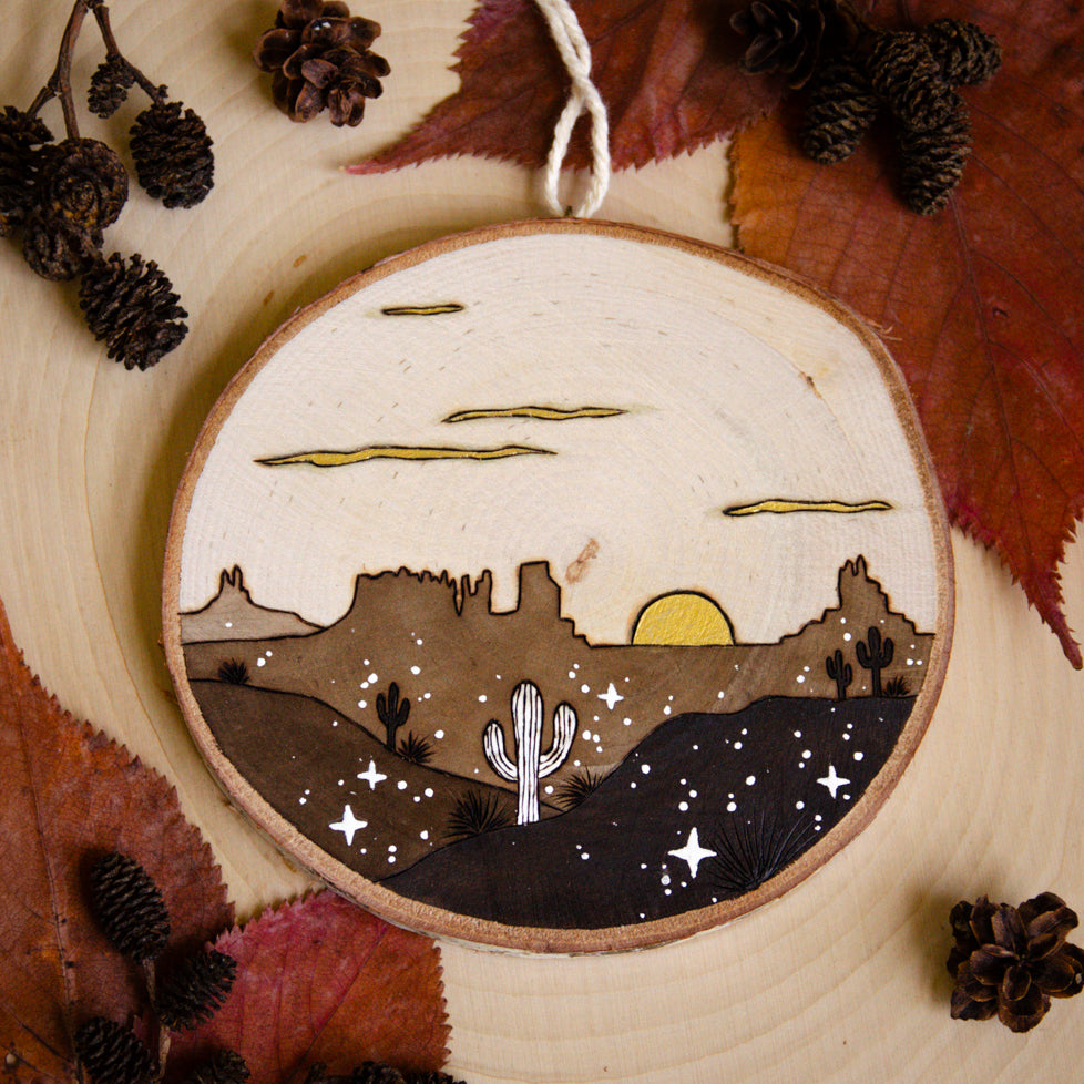 Sunrise Over Monument Valley - Large Wooden Hanging Ornament