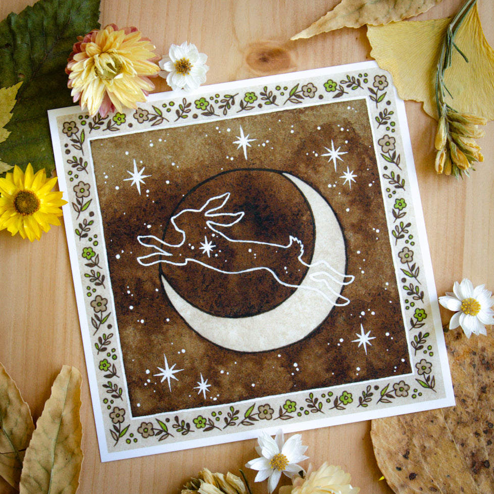 Moon Rabbit - Magical Art Print