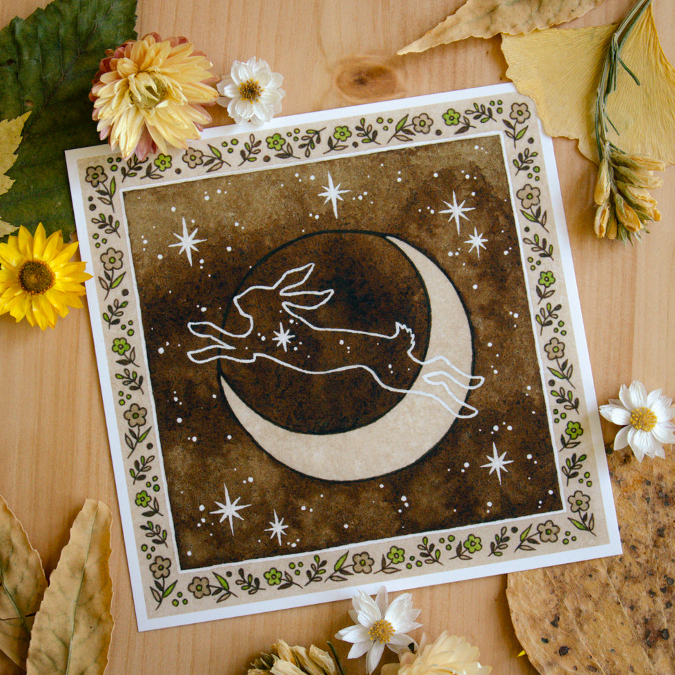 Moon Rabbit - Magical Art Print