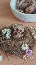 Load and play video in Gallery viewer, &#39;Flower Garden&#39; - Spring Decor - Medium Wooden Egg
