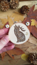 Load and play video in Gallery viewer, Whimsical Horned Wolf - Medium Wooden Ornament
