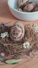 Load and play video in Gallery viewer, &#39;A Bunny&#39;s Dream&#39; - Spring Decor - Large Wooden Egg
