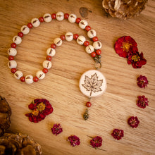 Load image into Gallery viewer, Red Maple Leaf - Ogham Meditation Beads
