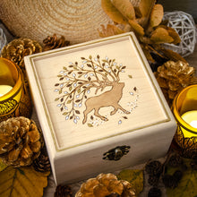 Load image into Gallery viewer, Wandering Elk With Autumn Leaves - Maple Wooden Box
