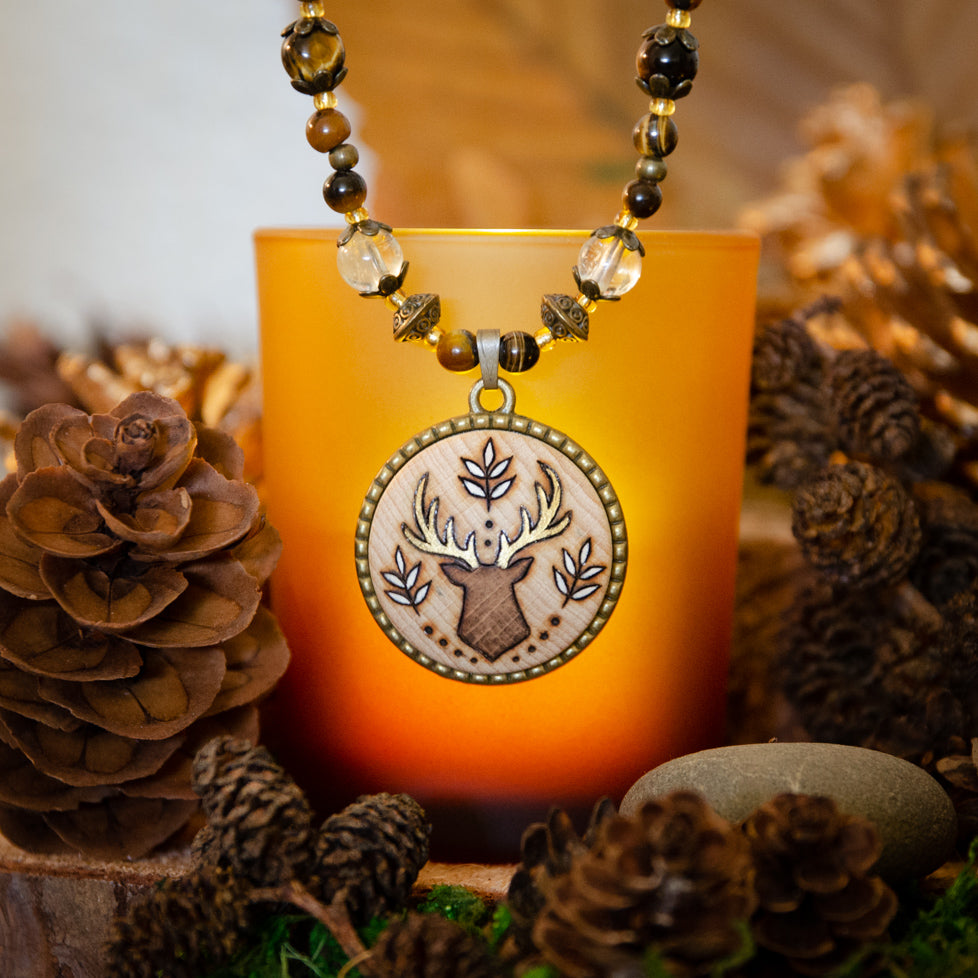 The Golden Stag - Reversible Necklace